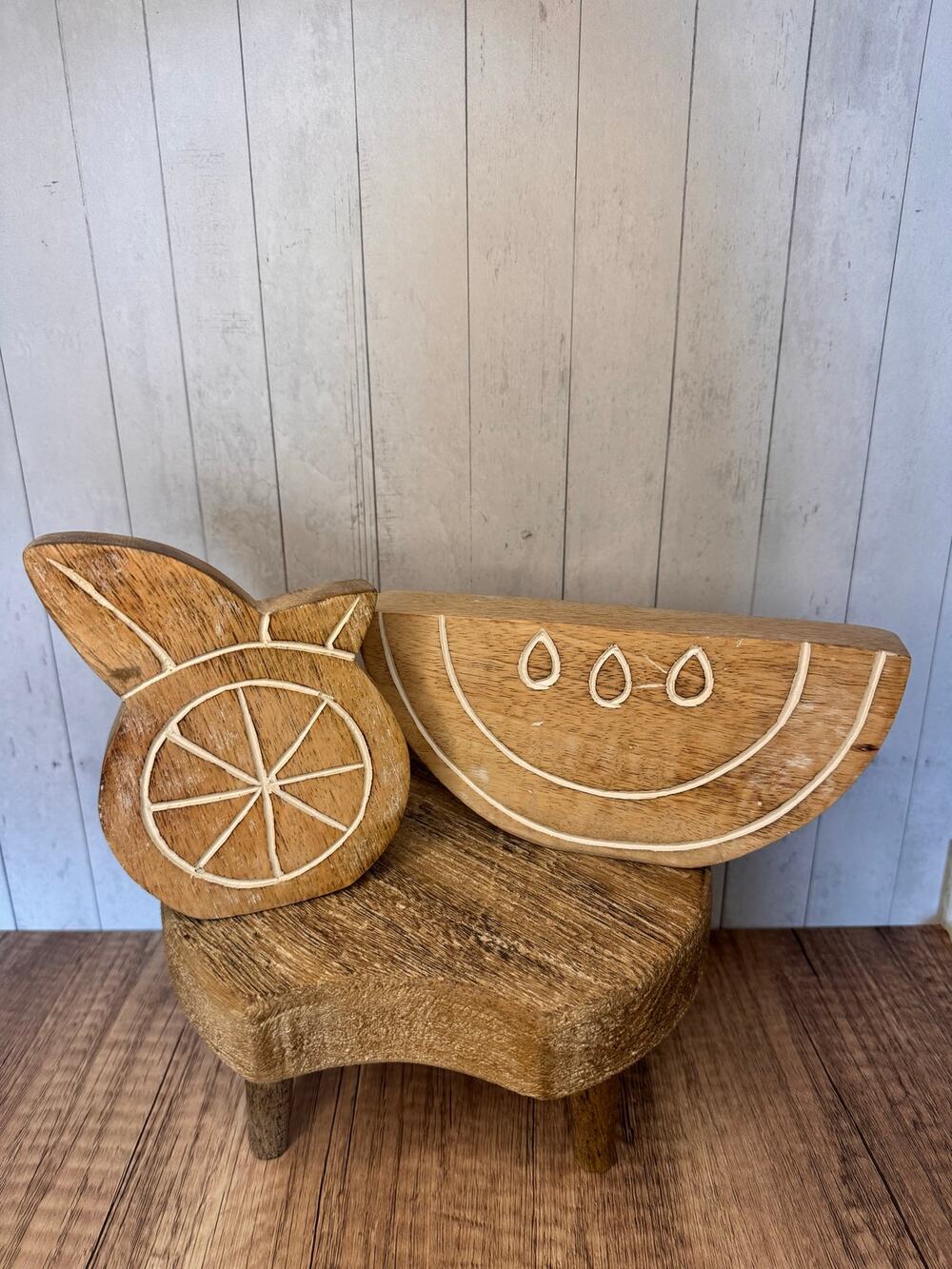 Summer Home Decor Watermelon Lemon Orange Wood Mango Wood Citrus Kitchen Sitters